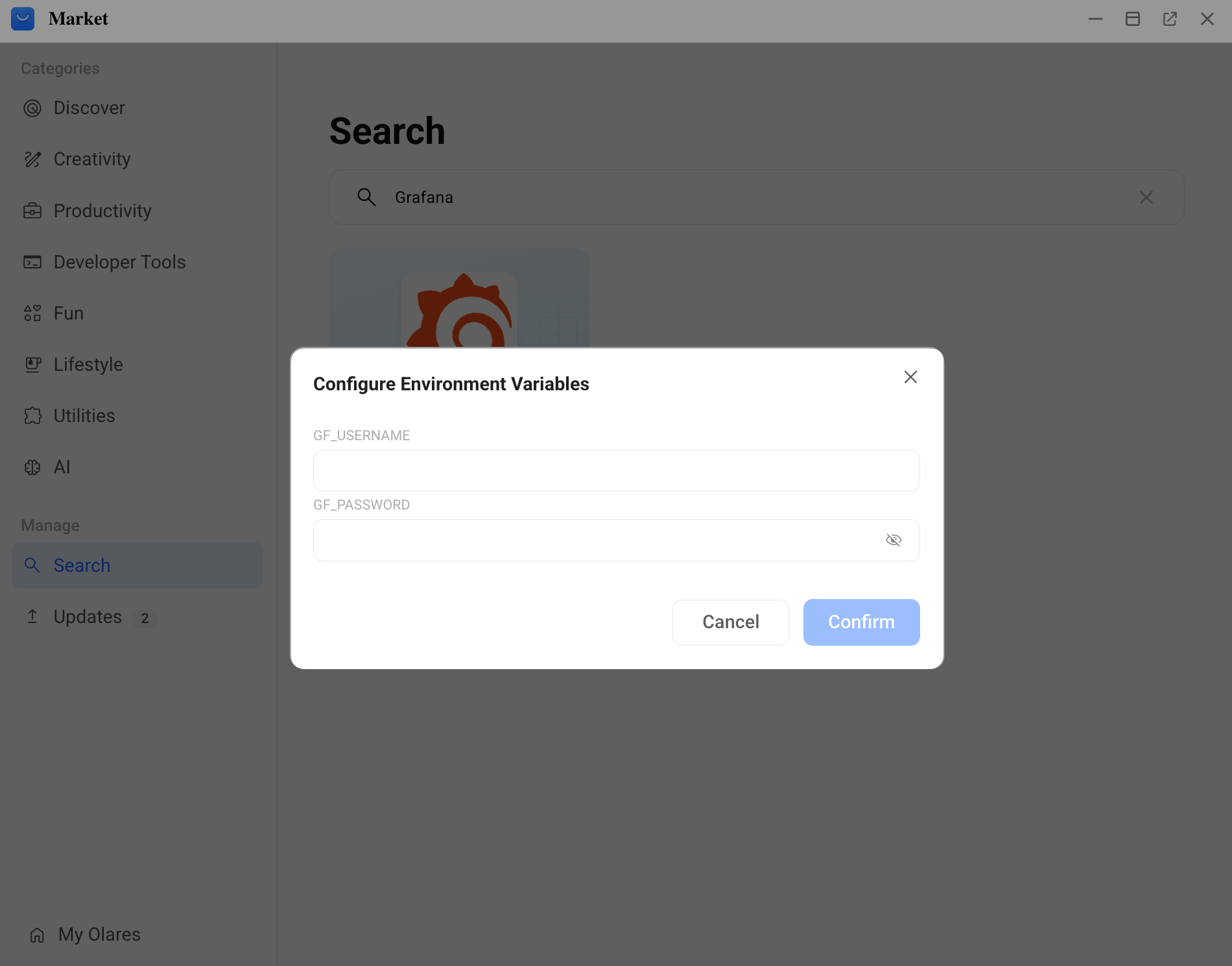Set login credentials