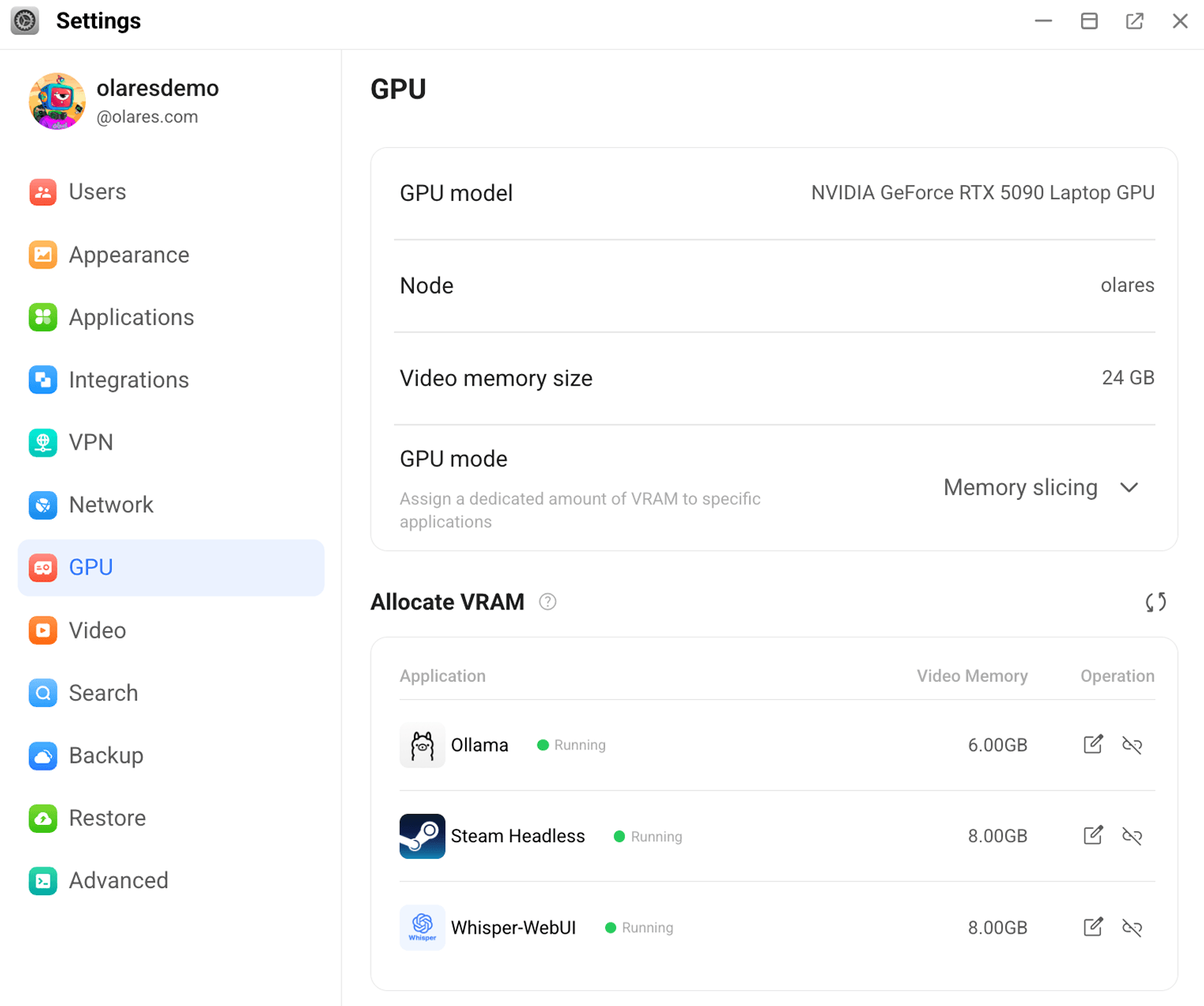 Check current VRAM allocation