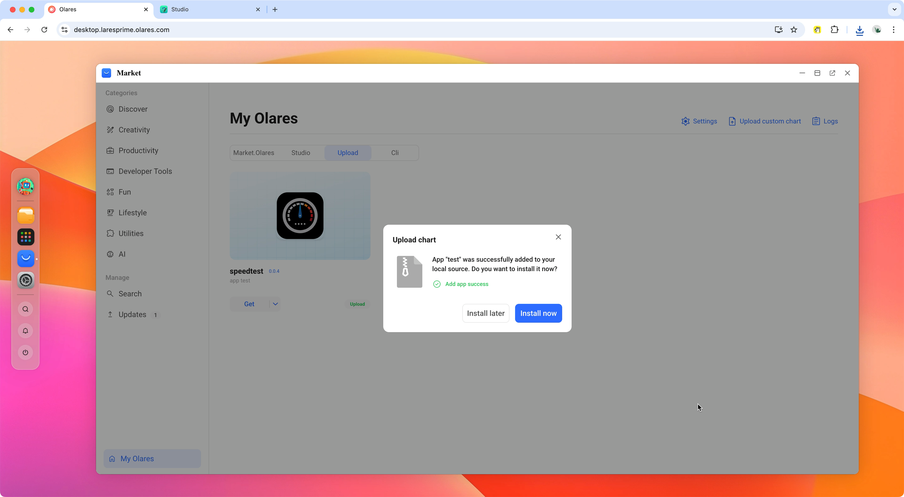 Install custom chart