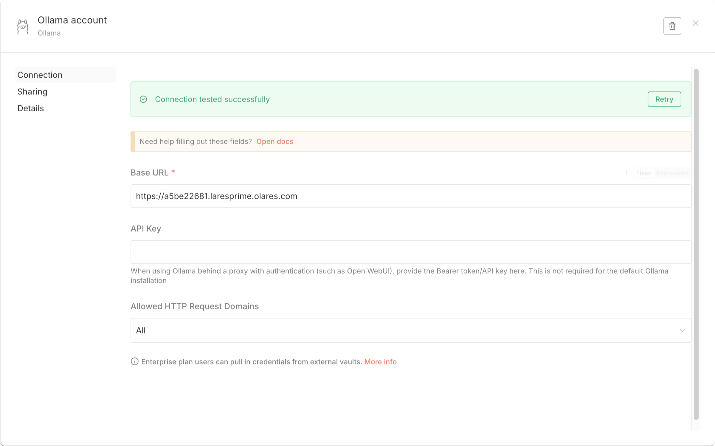 n8n Ollama connected