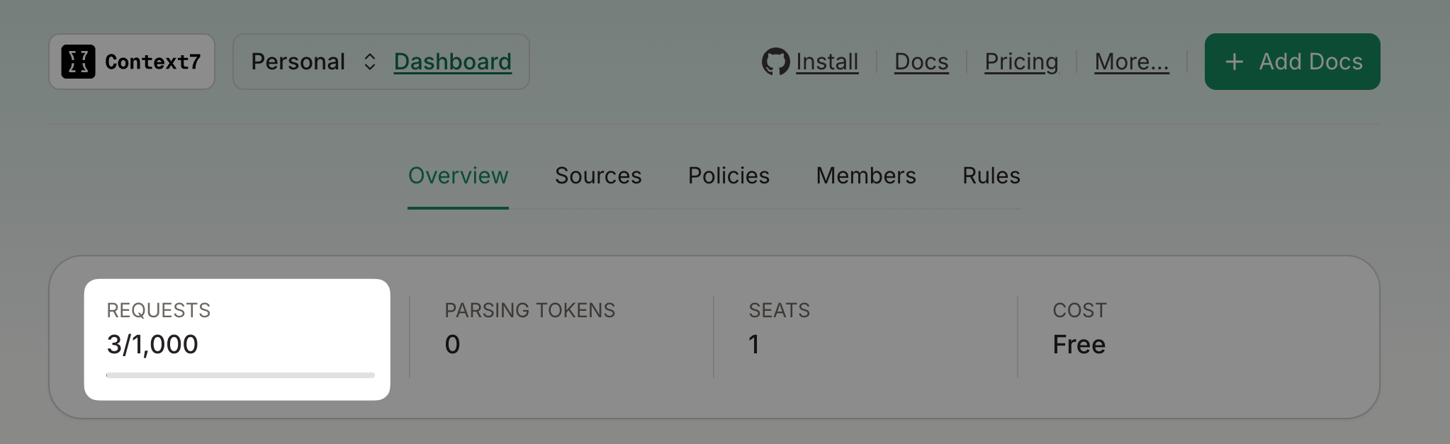 Context7 API call records