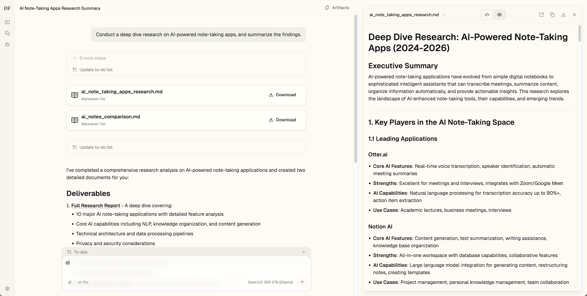 Deep research example