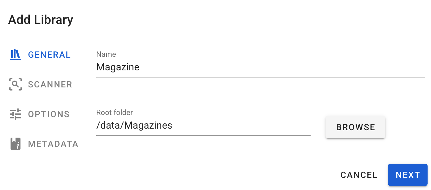 Komga general settings
