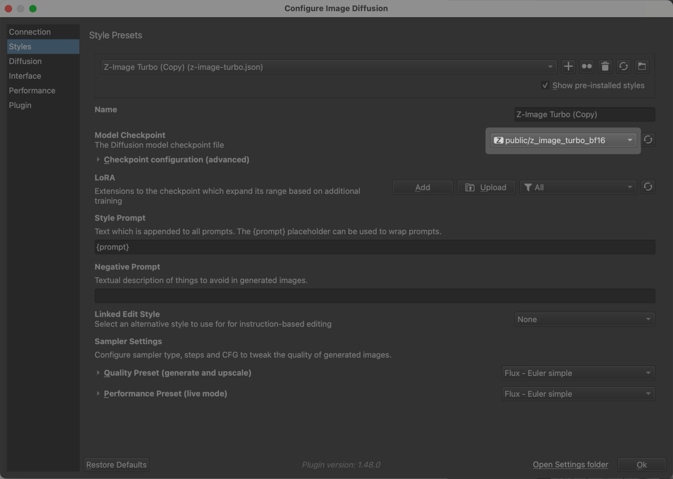Select Z-Image model