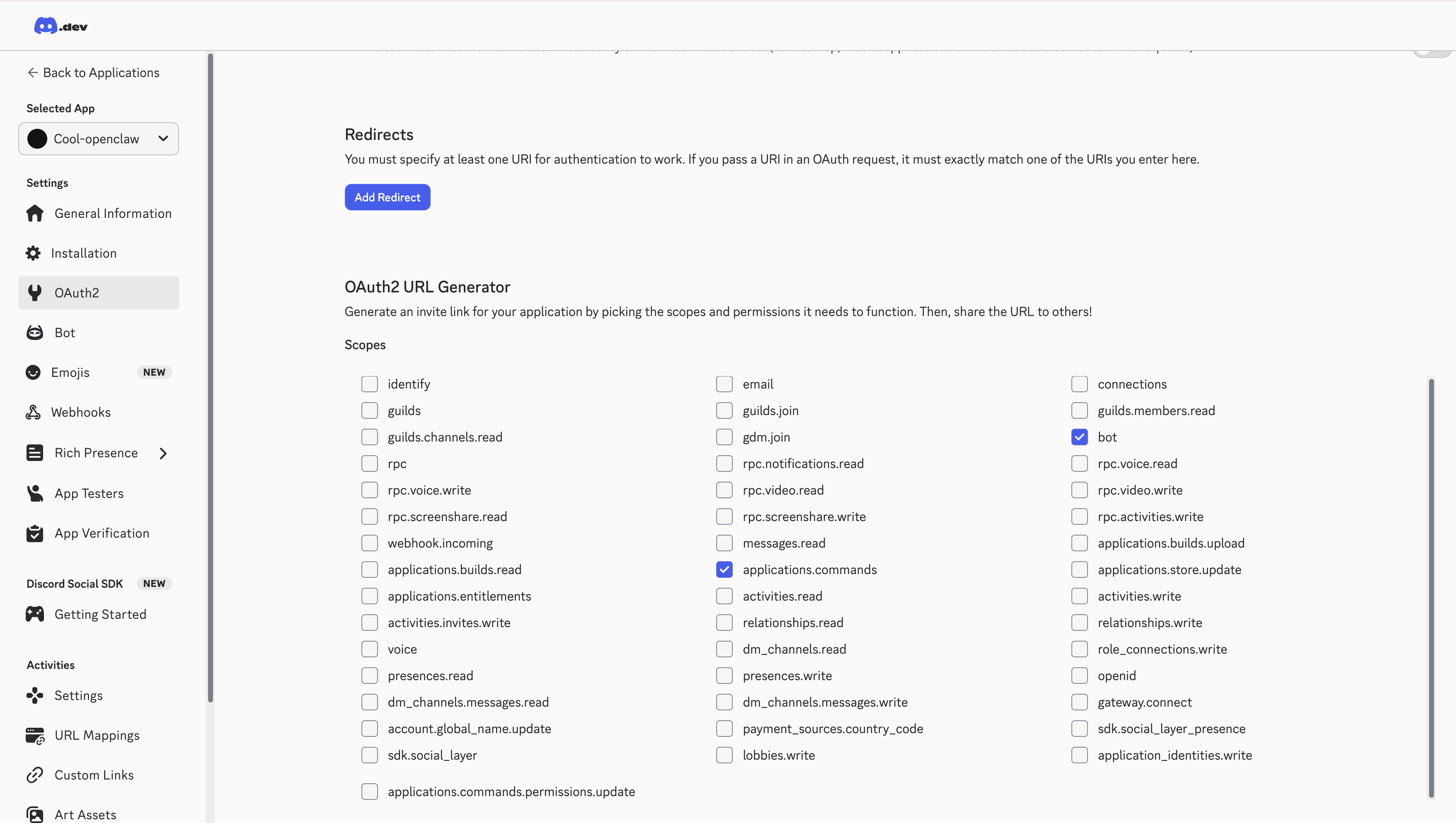 OAuth2 URL Generator