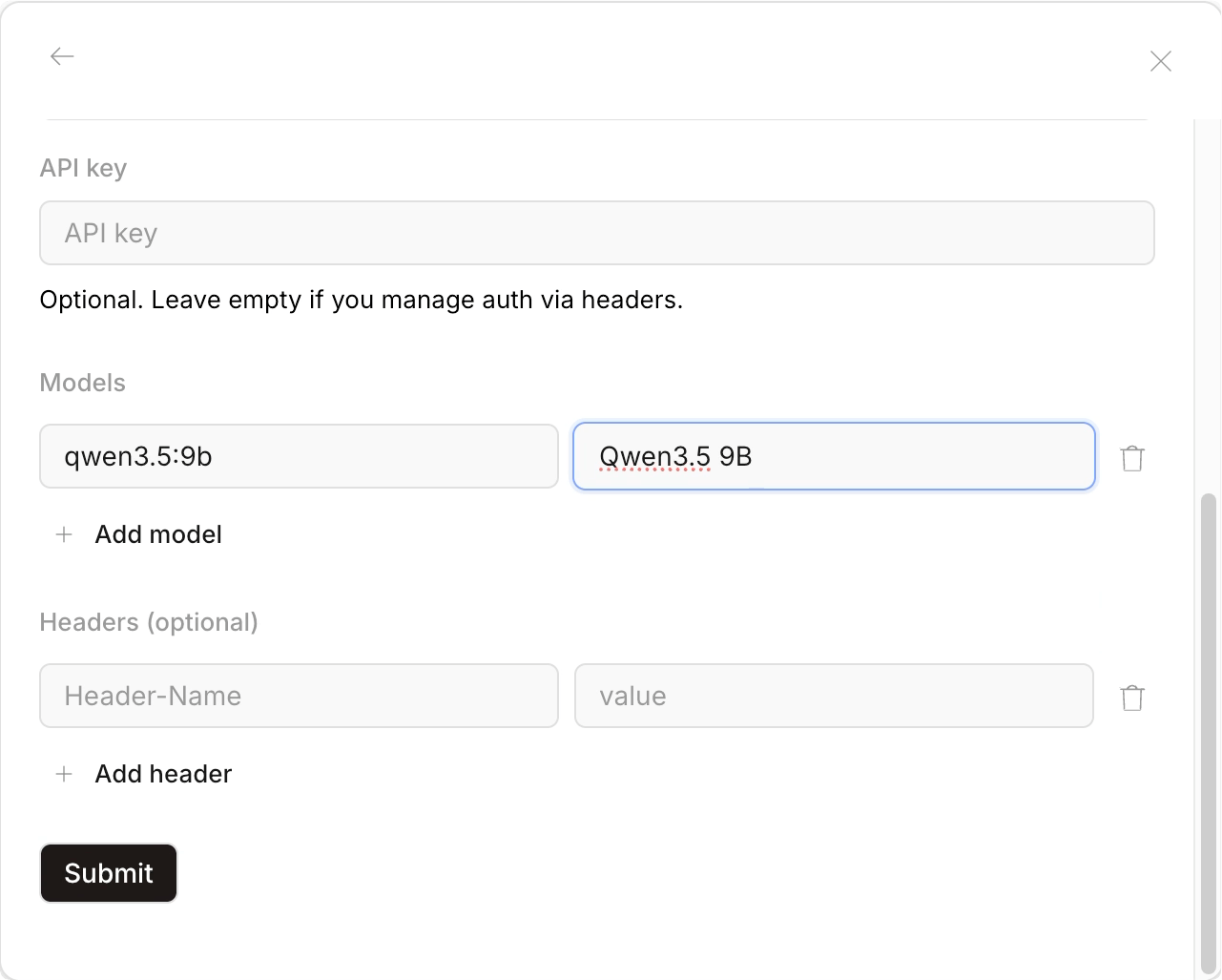 Provider configuration