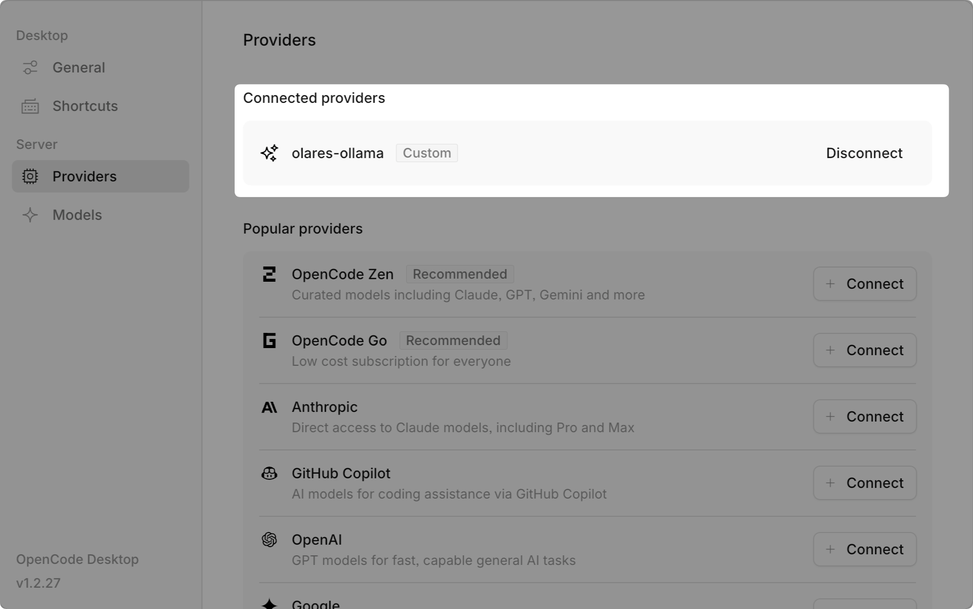 Provider list