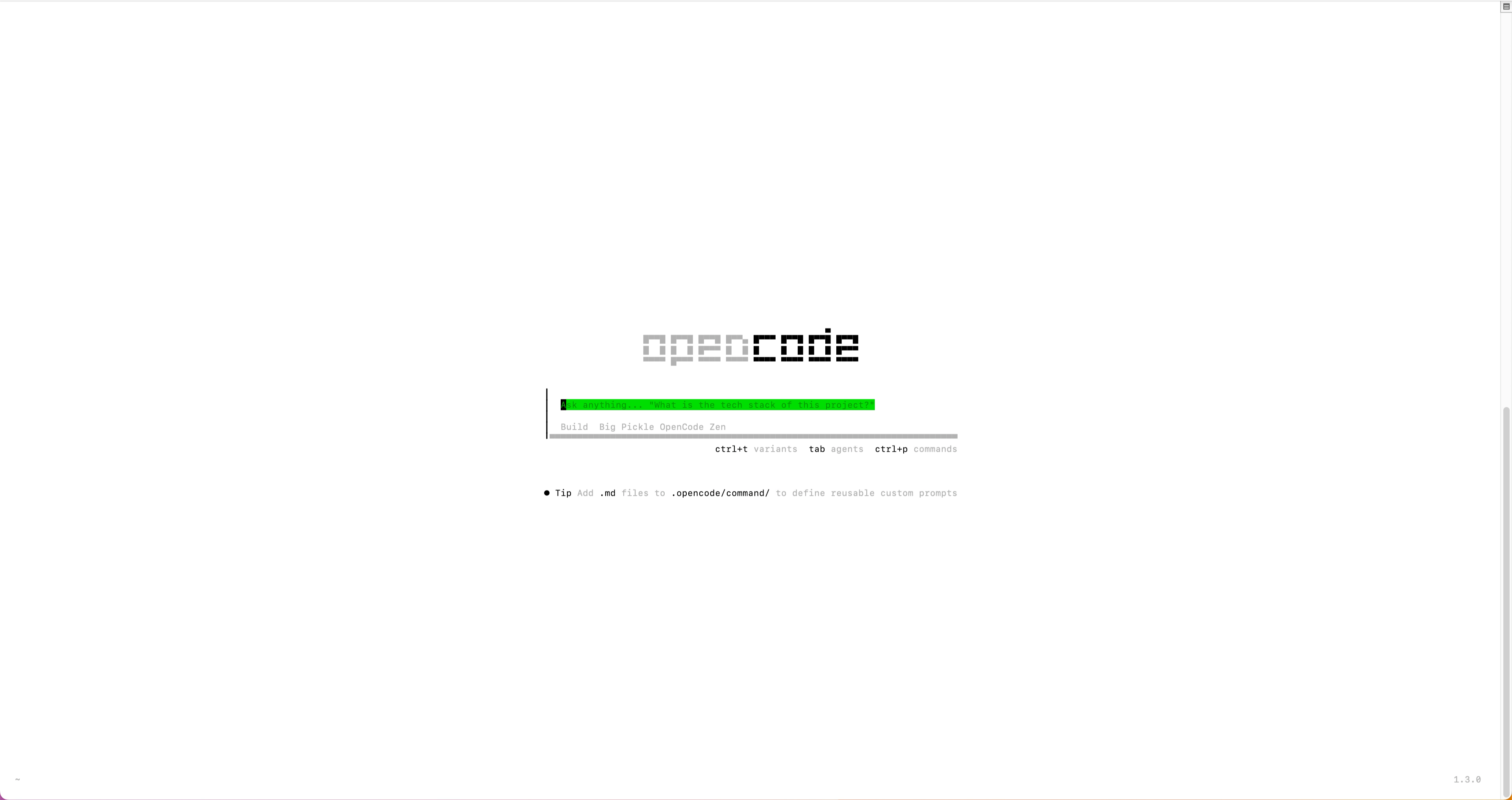 Launch OpenCode TUI in terminal
