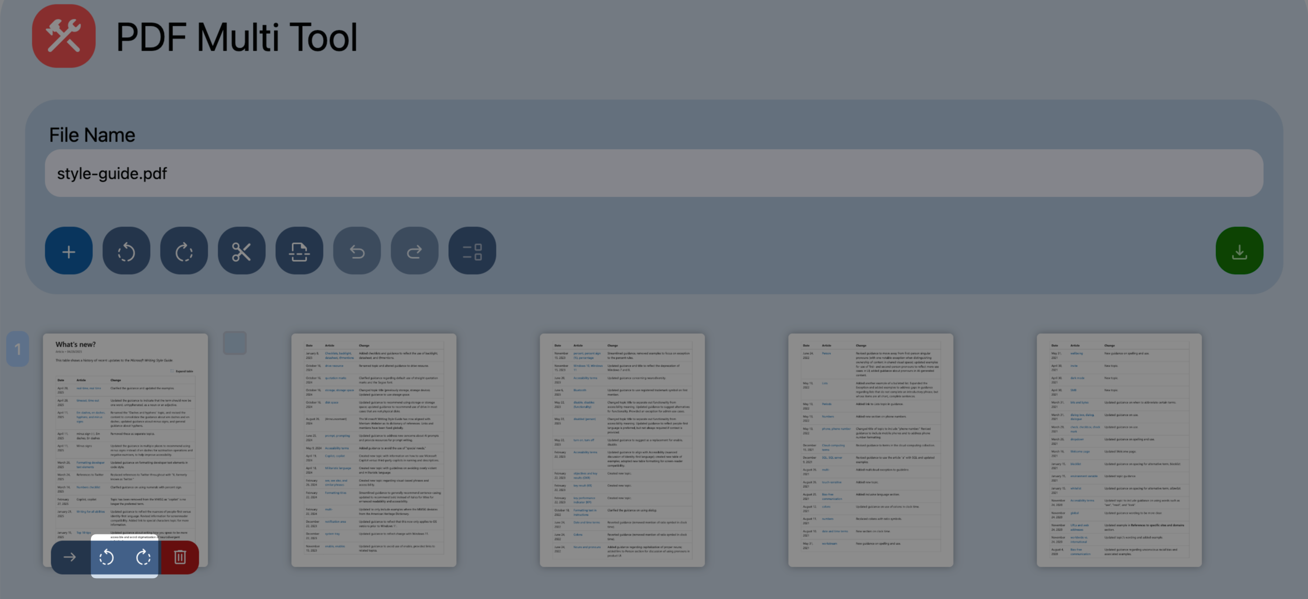 Rotate a single page