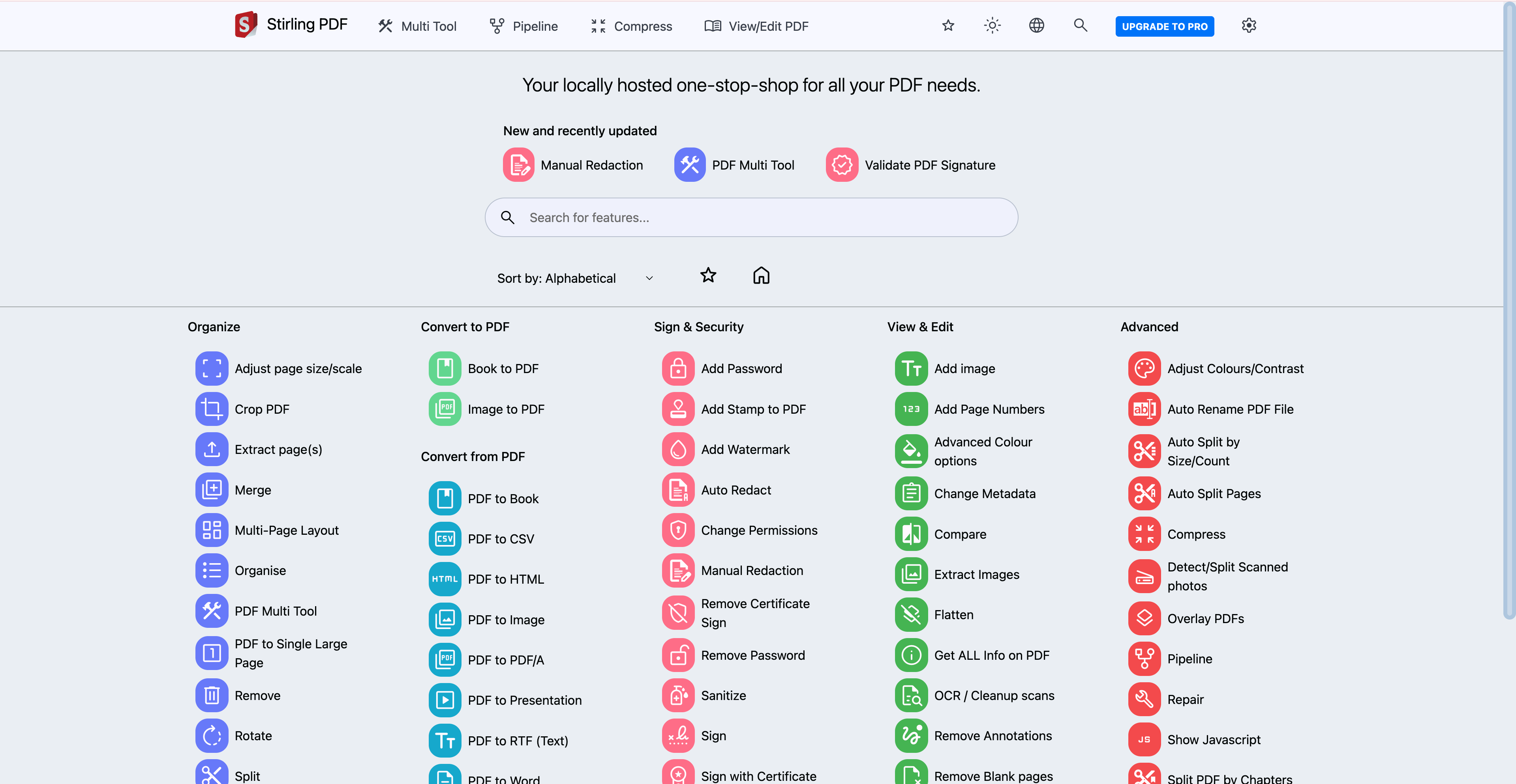 Stirling PDF homepage